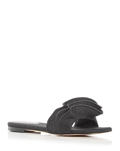 Larroude Women's Ivy Ruffle Slide Sandals