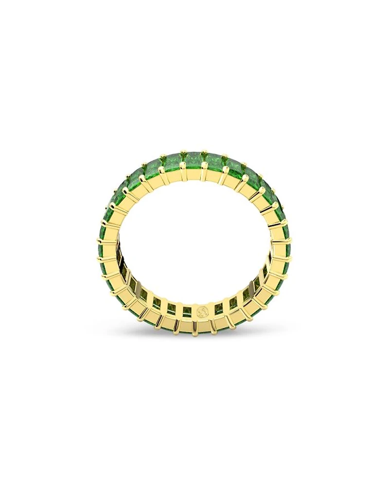 Matrix Green Baguette Crystal Stack Ring Gold Tone