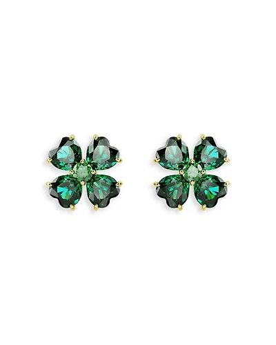 Idyllia Crystal Clover Stud Earrings