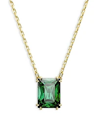 Swarovski Stilla Green Rectangle Crystal Pendant Necklace