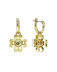 Idyllia Crystal Clover Dangle Hoop Earrings
