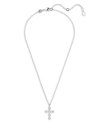 Insigne Crystal Cross Pendant Necklace