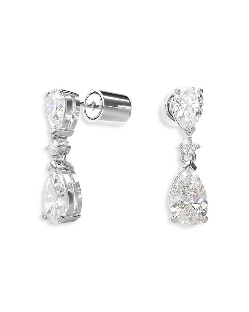 Mesmera Mixed Cut Collar Necklace & Drop Earrings Set in Rhodium Plated