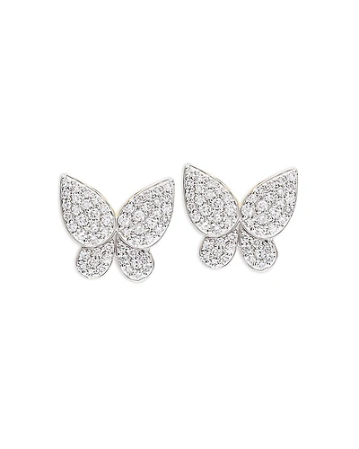 Phillips House Rhodium & 14K Yellow Gold Symphony Diamond Butterfly Stud Earrings