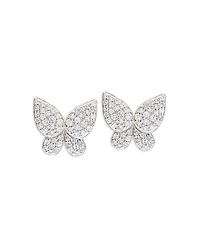 Phillips House Rhodium & 14K Yellow Gold Symphony Diamond Butterfly Stud Earrings