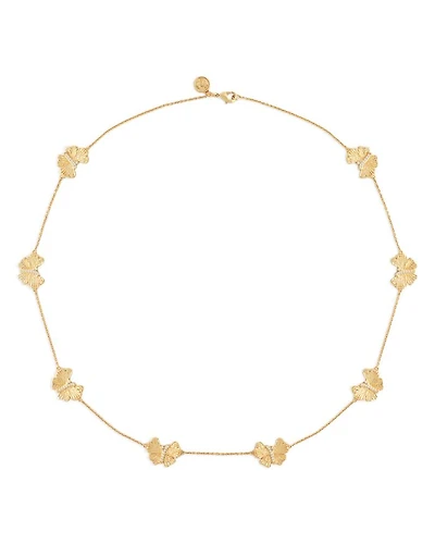 Butterfly Station Necklace in 18K Gold Plated, 20"