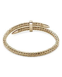 14K Yellow Gold Spear Diamond Woven Cuff Bracelet
