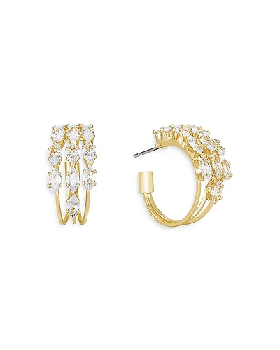 Ettika Multi Cubic Zirconia Hoop Earrings