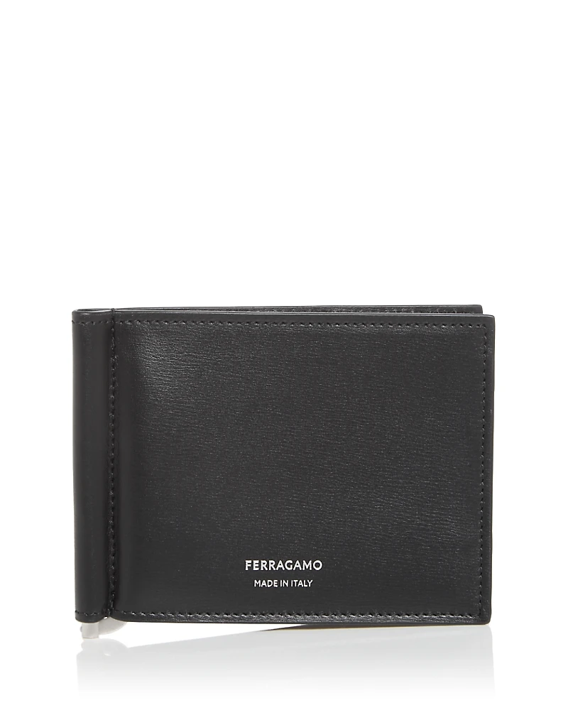 Ferragamo Men's Florence Leather Money Clip Bifold Wallet