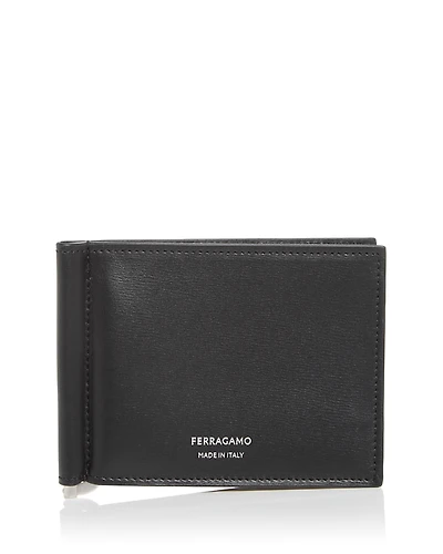 Ferragamo Men's Florence Leather Money Clip Bifold Wallet