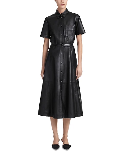 Altuzarra Kiera Leather Shirtdress