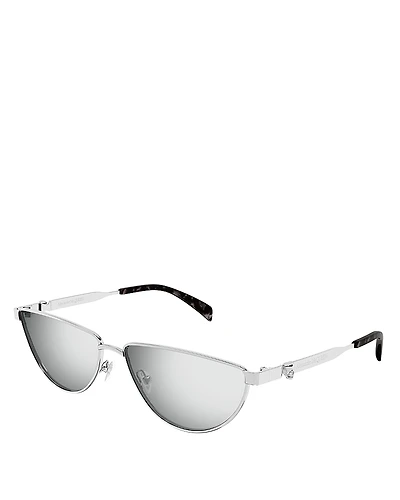 McQueen Floating Skull Metal Cat Eye Sunglasses, 60mm