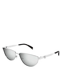 McQueen Floating Skull Metal Cat Eye Sunglasses, 60mm