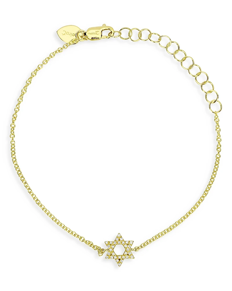 Meira T 14K Gold Diamond Star of David Chain Link Bracelet