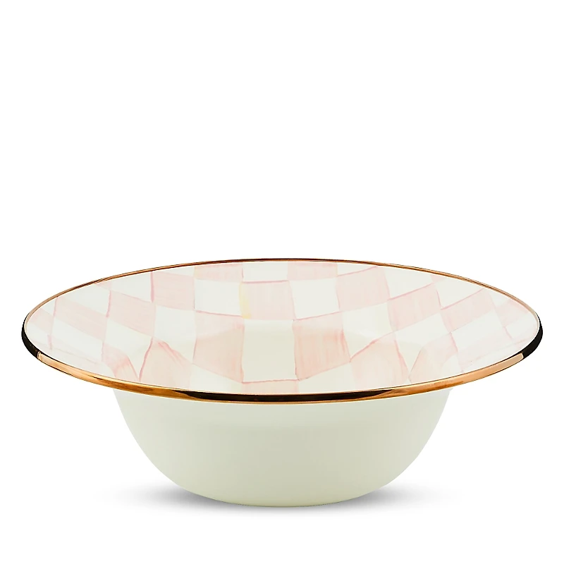 Mackenzie-Childs Rosy Check Enamel Serving Bowl