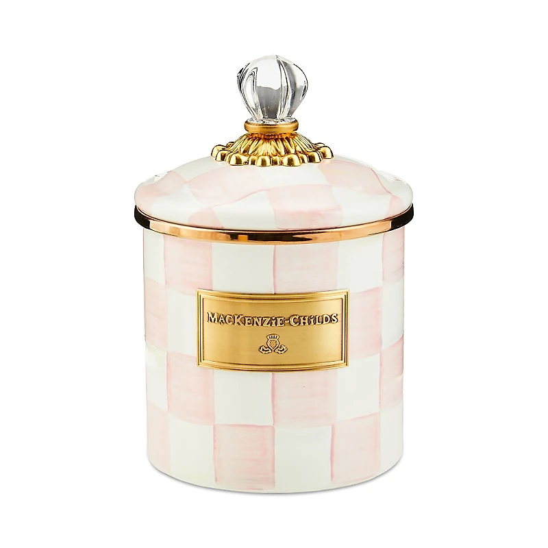 Mackenzie-Childs Rosy Check Enamel Canister