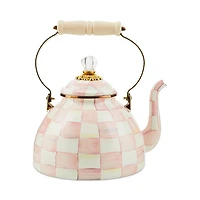 Rosy Check Enamel Tea Kettle, 3-Qt.