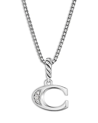 David Yurman Pave Initial Pendant Necklace
