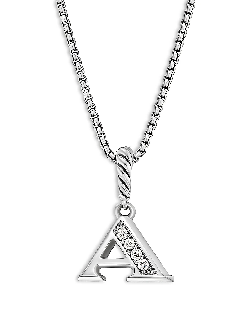 David Yurman Pave Initial Pendant Necklace