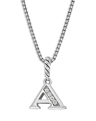 David Yurman Pave Initial Pendant Necklace