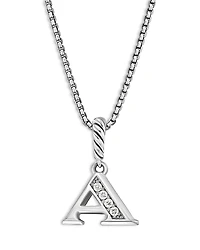 David Yurman Pave Initial Pendant Necklace