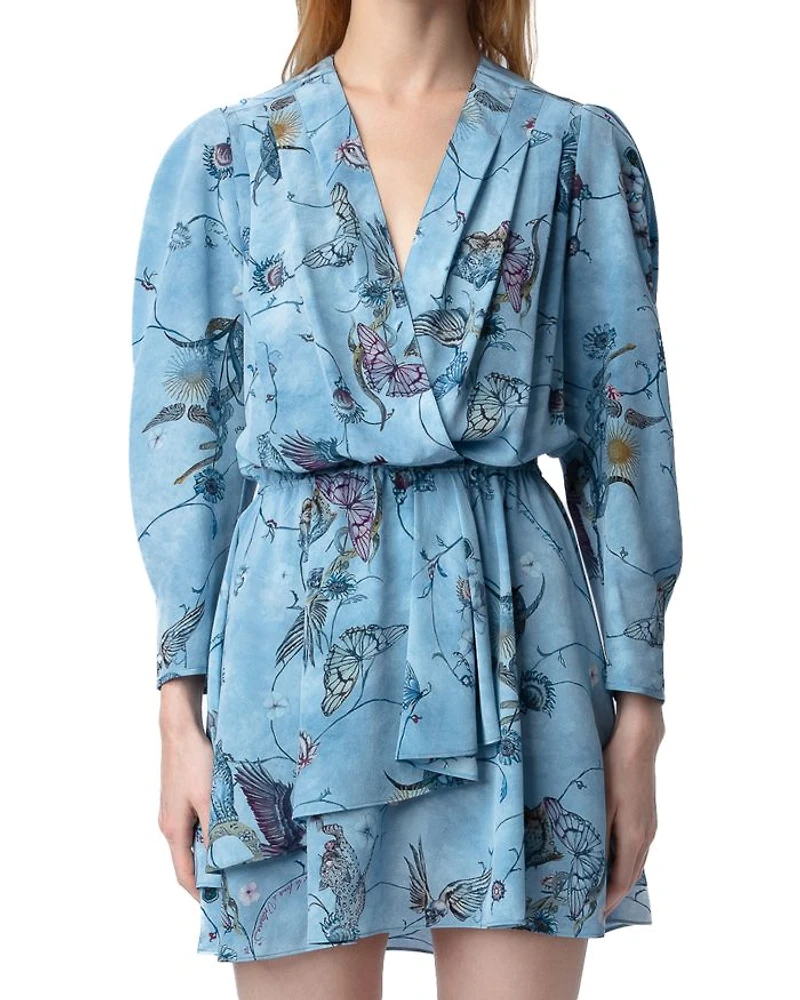 Rogers Silk Butterfly Print Dress