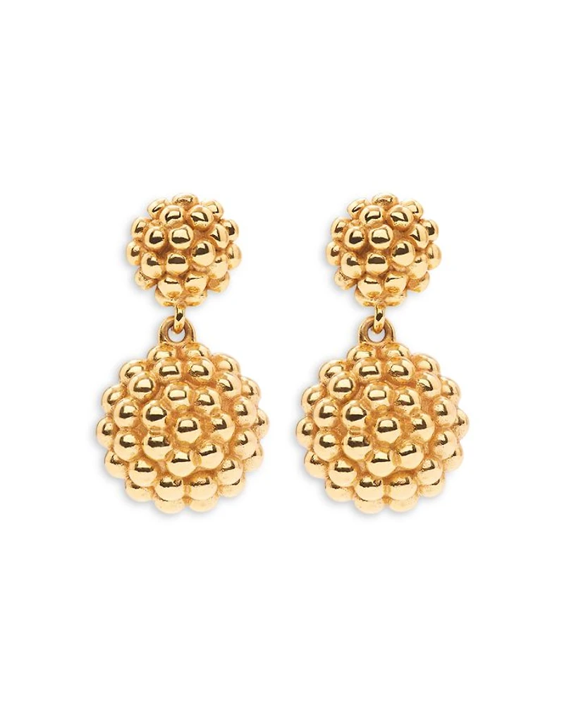 Berry Double Drop Earrings in 18K Gold Plated