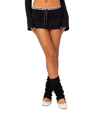 Edikted Seline Ribbon Trim Mini Skirt