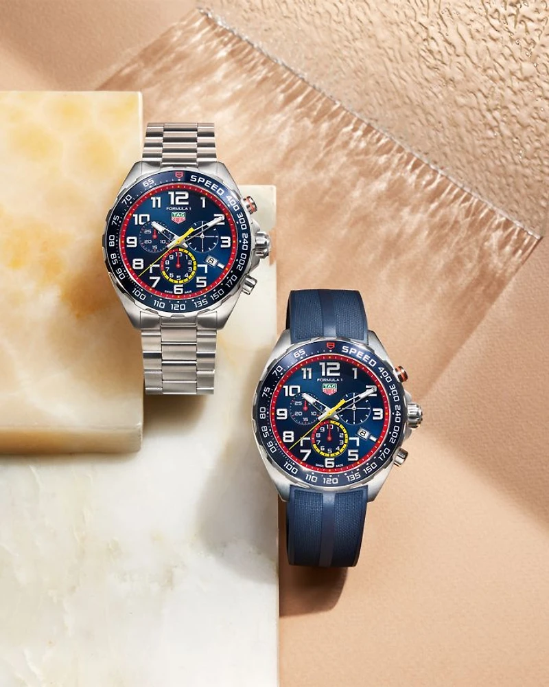 Formula 1 Red Bull Stainless Steel Rubber Strap Chronograph, 43mm