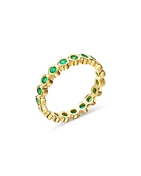 Temple St. Clair 18K Yellow Gold Cl Color Emerald Bezel Eternity Band