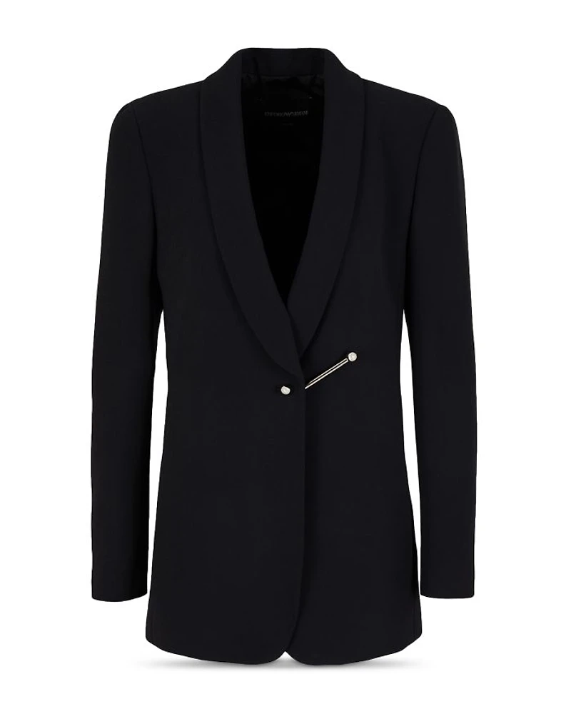 Bar Piercing Shawl Lapel Blazer