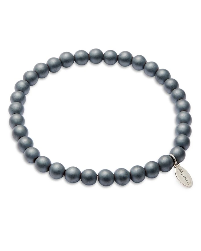Matte Hematite Beaded Bracelet