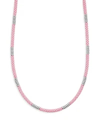 Lagos Sterling Silver Pink Caviar Pink Ceramic Bead Collar Necklace