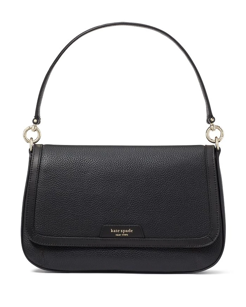 Hudson Pebbled Leather Flap Shoulder Bag