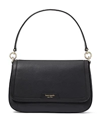 Hudson Pebbled Leather Flap Shoulder Bag