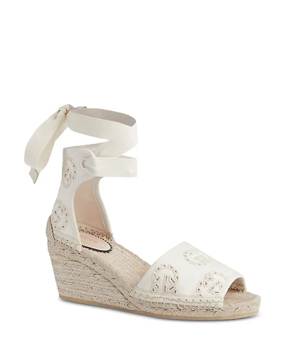 Women's Espadrille Interlocking G Wedge Heel Sandals
