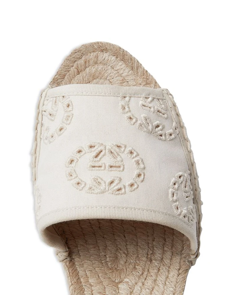 Women's Espadrille Interlocking G Wedge Heel Sandals