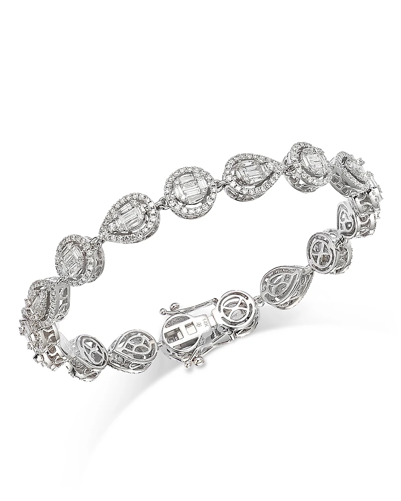 Bloomingdale's Fine Collection Diamond Mixed-Shape Mosaic Diamond Bracelet Tennis Bracelet