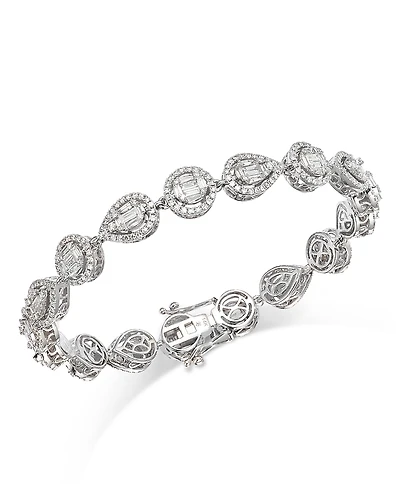 Bloomingdale's Fine Collection Diamond Mixed-Shape Mosaic Diamond Bracelet Tennis Bracelet