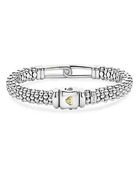 18K Yellow Gold & Sterling Silver Caviar Lux Diamond Interlocking Loop Bead Clip Bracelet - Exclusive