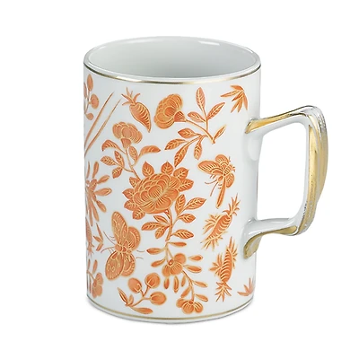 Mottahedeh Sacred Bird & Butterfly Orange Mug