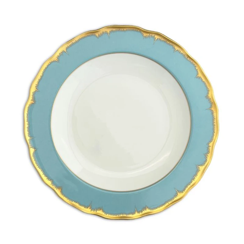 Chelsea Feather Turquoise Dessert Plate