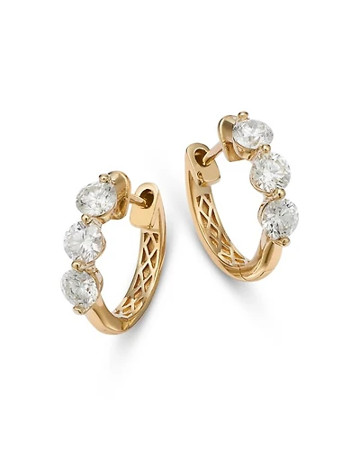 Diamond Hoop Earrings in 14K Yellow Gold