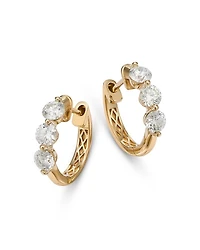 Diamond Hoop Earrings in 14K Yellow Gold