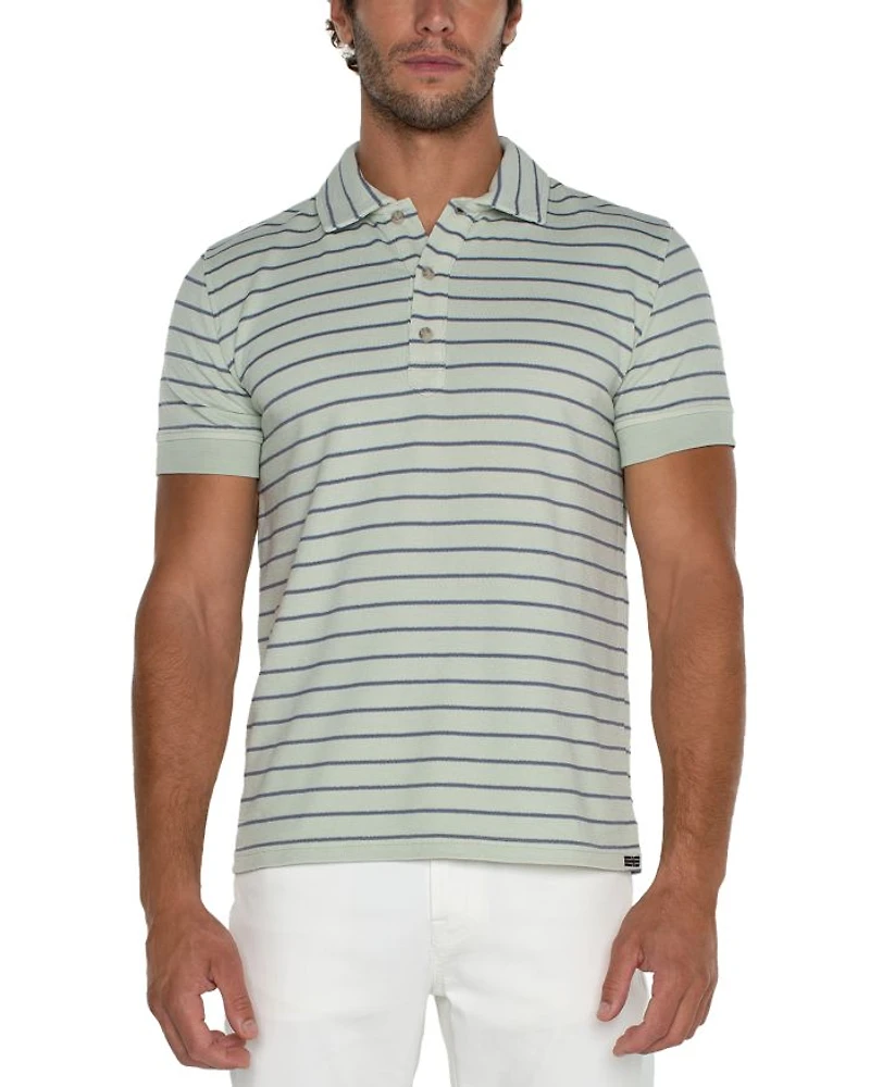 Striped Short Sleeve Polo Shirt