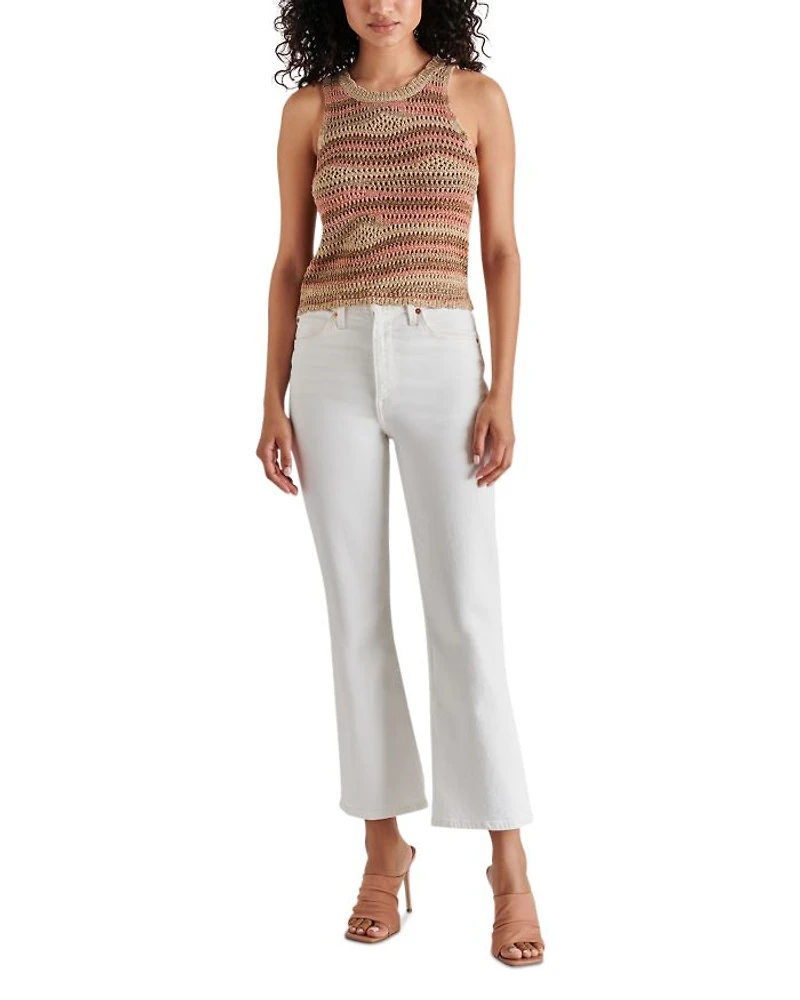 Hannah Striped Crochet Sleeveless Sweater