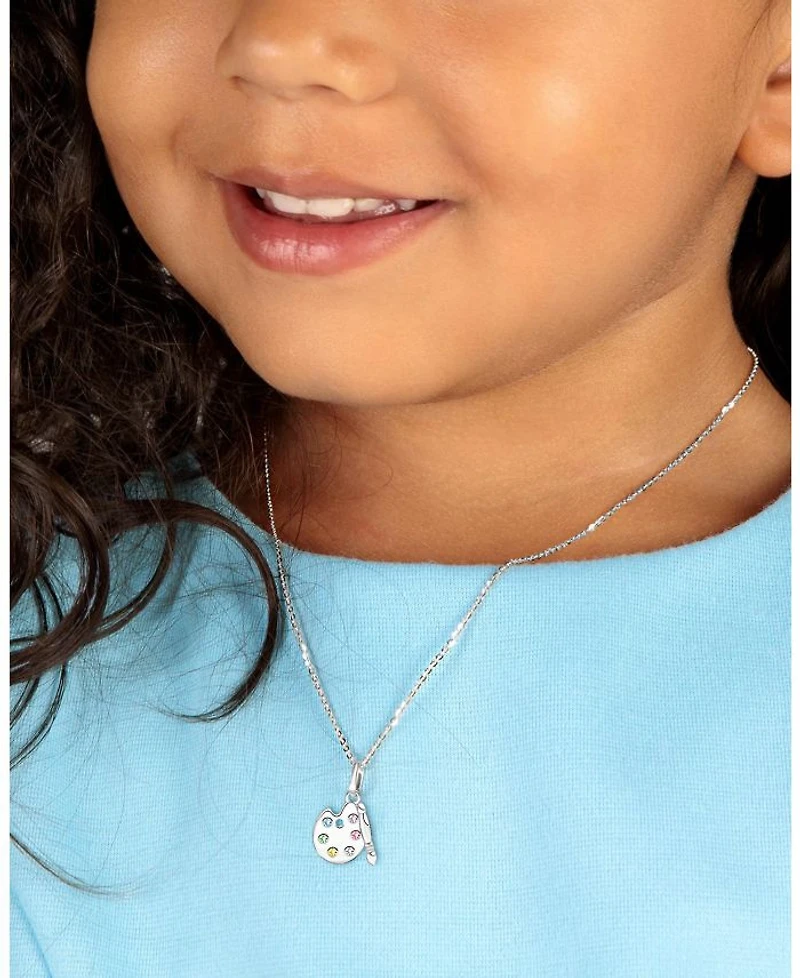 Girl's Sterling Silver Little Artist 12 - 14" Necklace - Little Kid, Big Kid