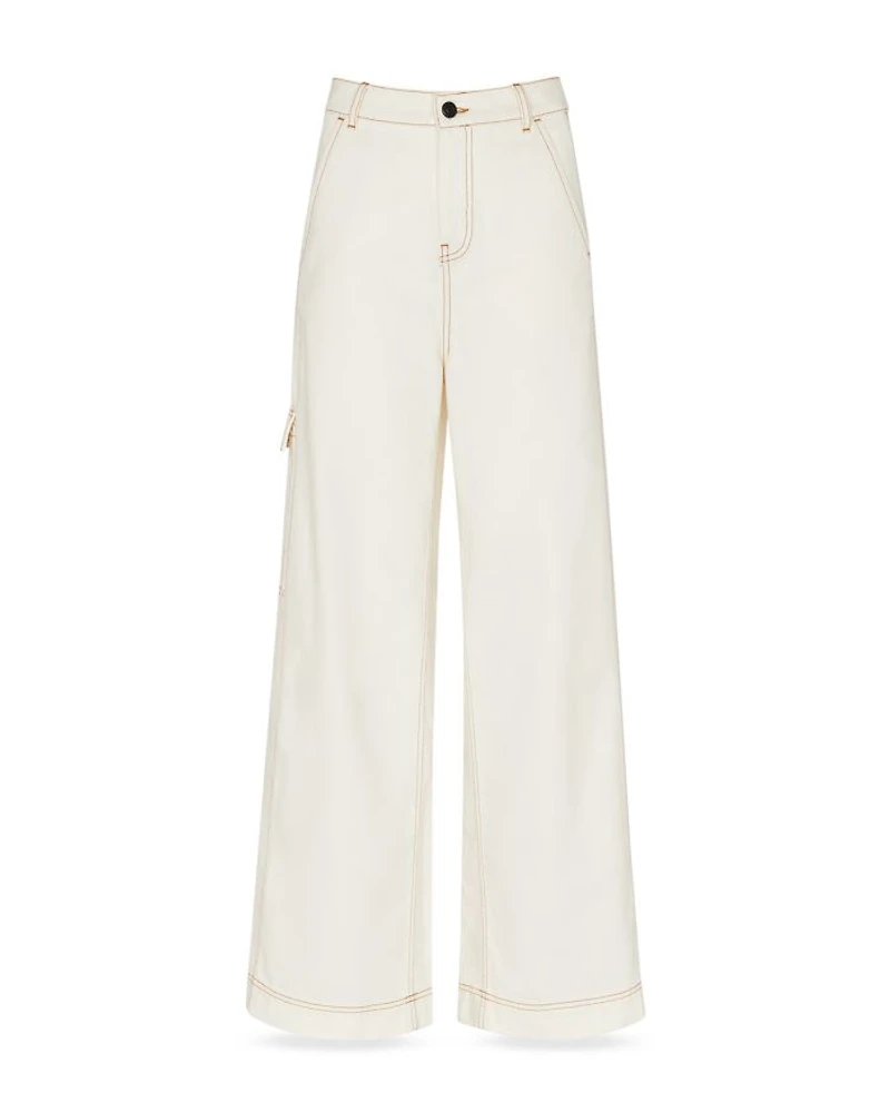 Wide Leg Cargo Jeans White