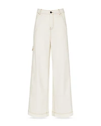 Wide Leg Cargo Jeans White