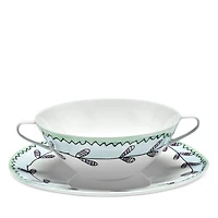 Marni Blossom Milk Soup Bowl with Handles & Saucer